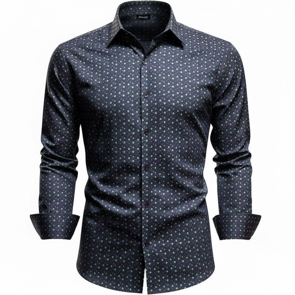 Ted Baker London Men's Black Multi Dot Dress Shirt Size 42‎ French Cuff - CJ